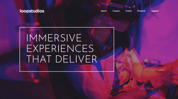 Loopstudios landing page